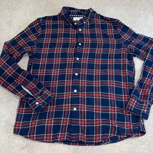 1901 Nordstrom Mens Flannel Plaid Button Down Casual Shirt Size XL